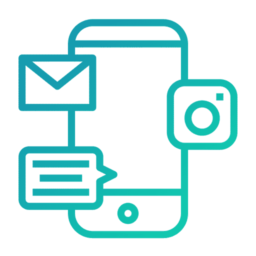 icon-social-medias Une icone vert bleuté représentant les médias sociaux.