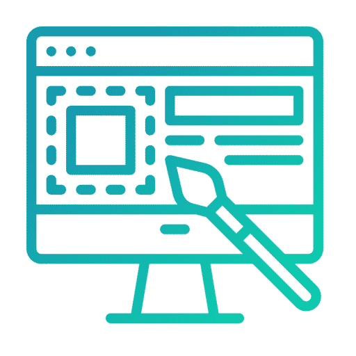 icon-web-design Une icone vert bleuté représentant le design graphique.
